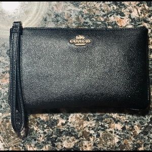 Coach Black Leather Wristlet